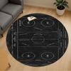 1pc Hockey Rink Pattern Office Round Rugs, Under Chair Round Rugs for Living Room, Bedroom, Bathroom Decoration Carpet 091873