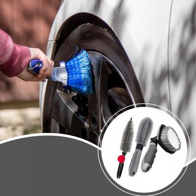 3 Stück Auto Reifenreinigungsbürsten Set Staubwedel Auto Detaillierung Tragbar Multifunktional Rad