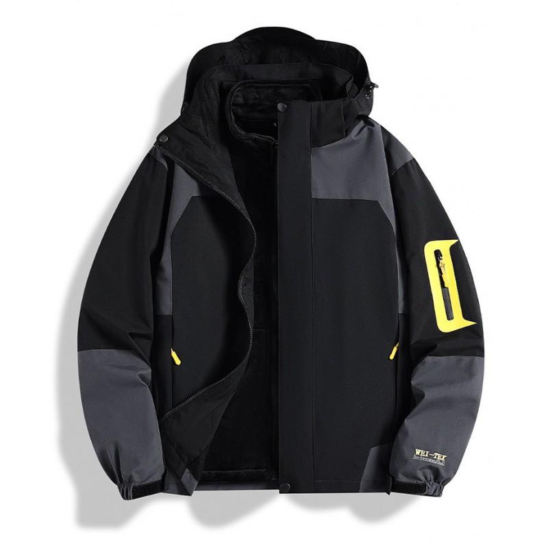 Men Women Winter Waterproof Windproof Hooded 3-in-1 Outdoor Jacket With Removable Fleece Liner Hiking Camping Cycling