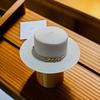 European and American spring and summer sunscreen metal buckle accessories sunshade jazz straw hat fashion celebrity vacation beach top hat