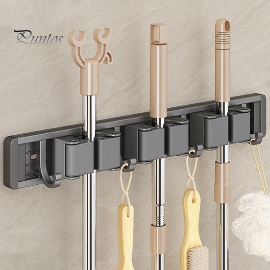 An der Wand montierter Besenständer, starkes, tragfähiges, verstellbares Design, weit verbreitet, einfach zu installierender Mopphaken, Besenaufhänger