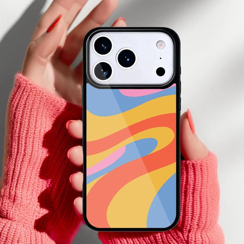 Rainbow 70s Groovy landscape Phone Case for iPhone 17 Air 16e 15 14 13 Pro Max Back Cover for 12 11 Pro Coque