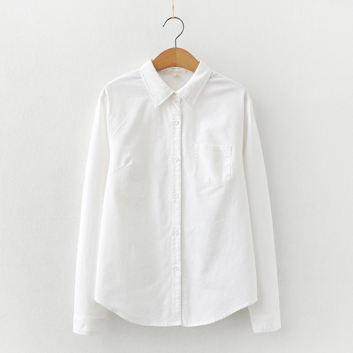 

Женский весенне-осенний японский повседневный тканый полосатый кардиган однобортная рубашка с лацканами и длинными рукавами XS белый