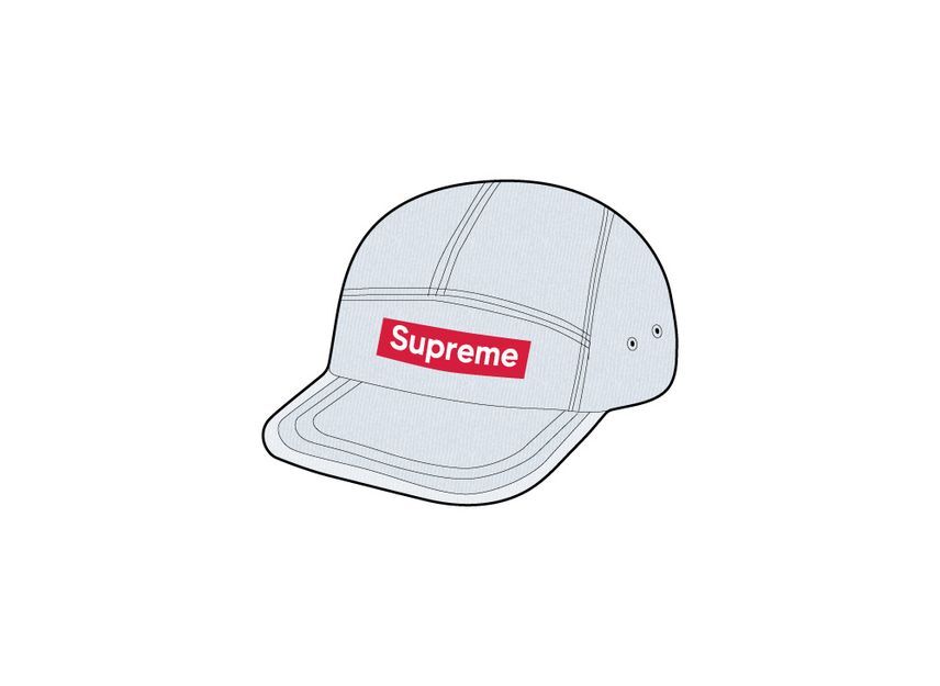 Supreme Coated Denim Camp Cap White One-Size