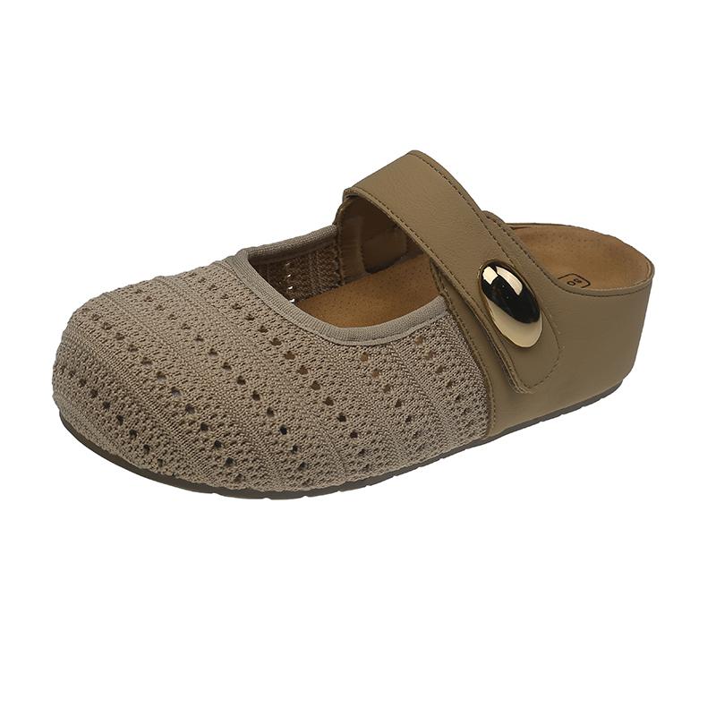 Fashion New Women's Slippers Comfortable Mesh Fabric Women's Shoes Slippers Fashion Summer Women's Shoes Baotou Slippers