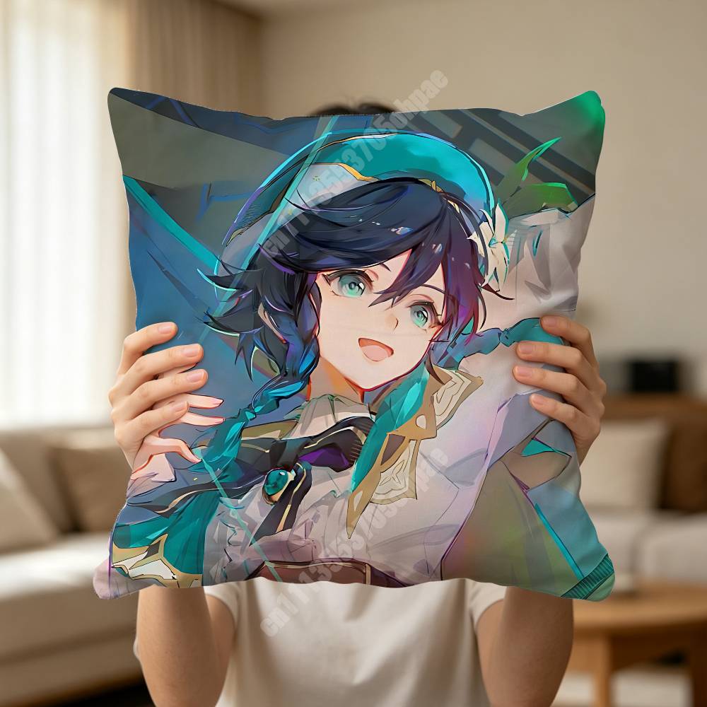 Venti Genshin Impact Pillow Cover Sofa Couch Cushion Case Creative Workspace Accent Home Decor
