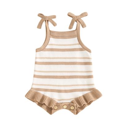 Baby Girl Summer Romper Cute Sleeveless Bow Strap Ruffle Bodysuit Newborn Playsuit