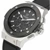 HYAKUICHI 101 Watch 100m Water Resistant Chronograph Date Display Rubber Belt Black X Silver Carbon Men's