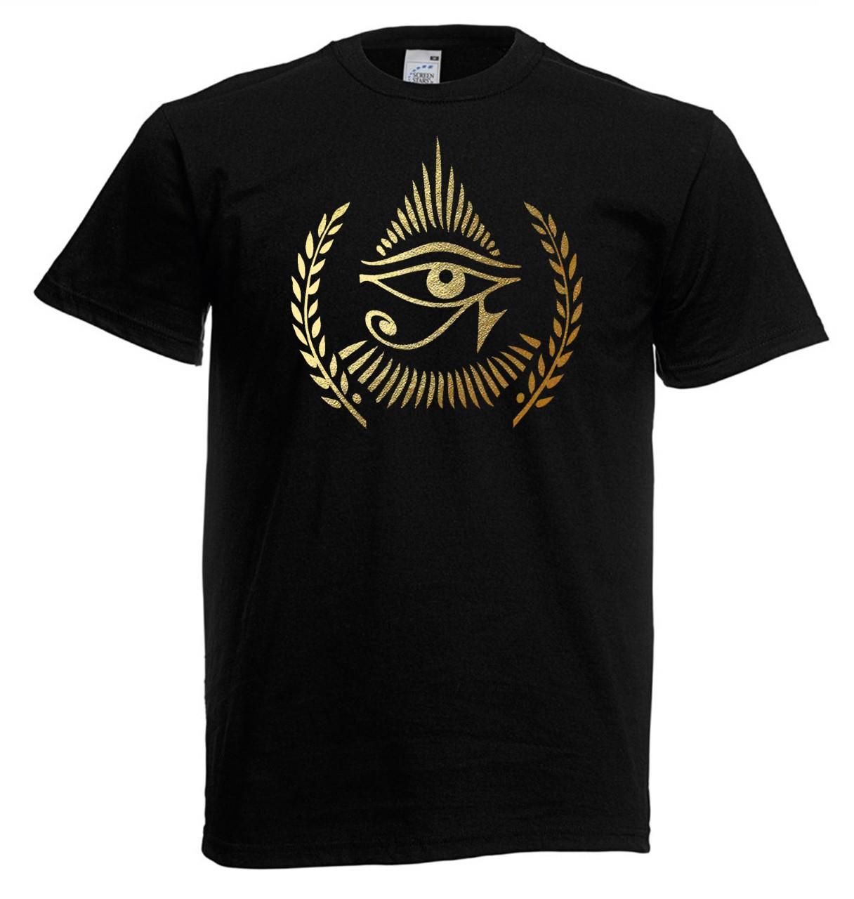 Adults Egyptian Eye Of Ra Ancient Egypt Sun God Hieroglyph Unisex Black TShirt 2XL