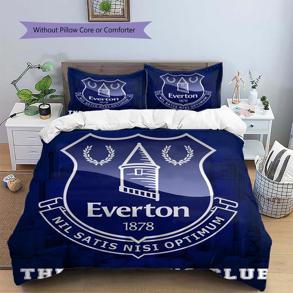 Everton FC Pattern Bedding Home Decoration Birthday Gift (1 * duvet cover + 2 * pillowcase, without core)