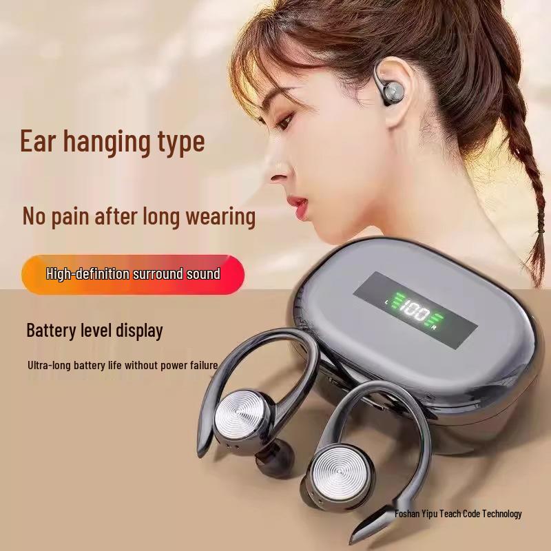Ear-hook Type-C Wireless Bluetooth Earphones with High-Fidelity, Long Battery Life, and Compact Design for Running