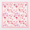 Cute Styles Girl Silk Scarf Luxury Women Hair Scarves Square Design Pink Heart Headscarf 70cm Summer Shawl Hijab Wrap Headband