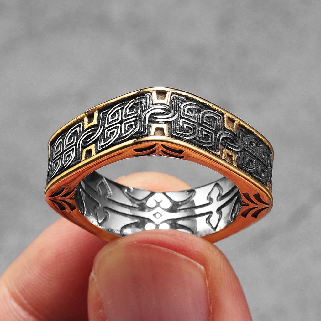 Retro Classical Stainless Steel Rings Punk Fashion Jewelry Gift for Men Women Dropshipping