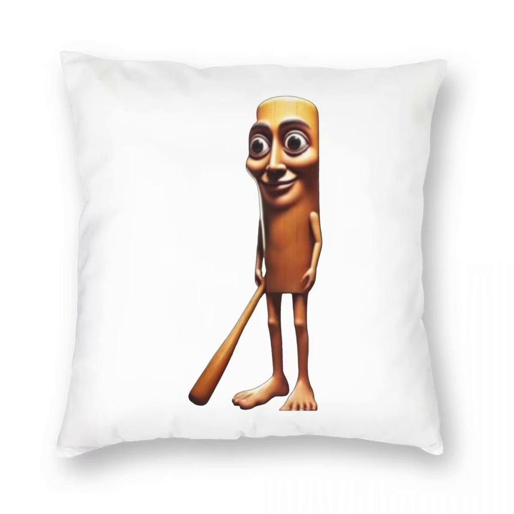 Tung Tung Tung Sahur Meme Italiano Brainrot Federa Stampa Poliestere Copricuscino Decorativo Copricuscino da Lancio