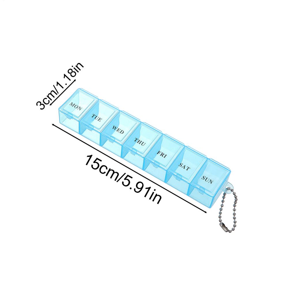 

Small Portable Travel Vitamin Box Pill Cases Container Organizer Storage Tablet 7 Day 7 Grids Medicine Fish Oils синій