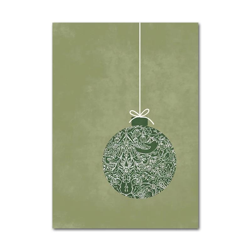 Merry Christmas Tree Flower Pinecone Letter Posters Prints Canvas Painting Festival Wall Art Pictures Living Room Home Decor