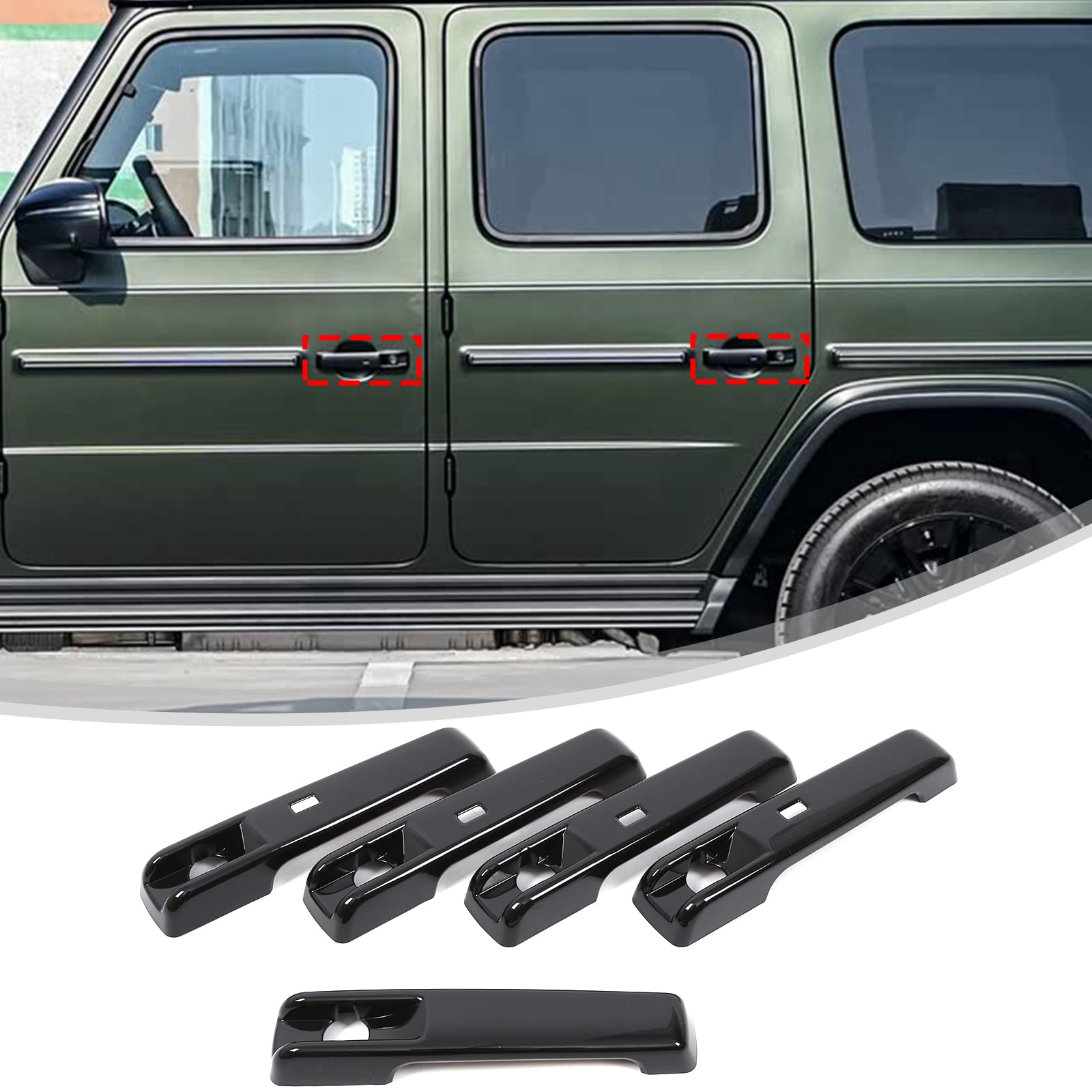 

Set of Door Handle Protectors for Exterior Door Handle Door Handle and Exterior Specific Made of 5-Piece Mercedes-Benz G-Class (2025-Present), Covers,