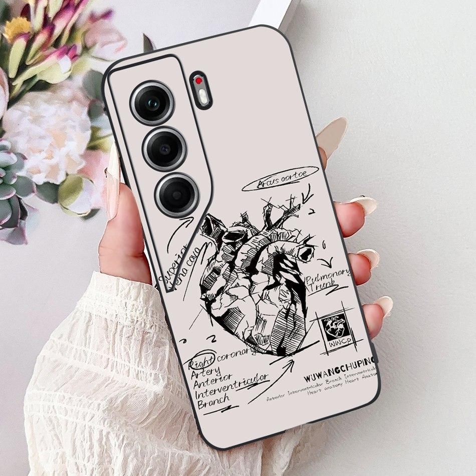 For Tecno Camon 40 Pro 4G Camon40 Elegant Floral Cat Phone Case For Camon 40 40Pro 4G CM6 CM5 Black Silicone Soft Cases Bumpers