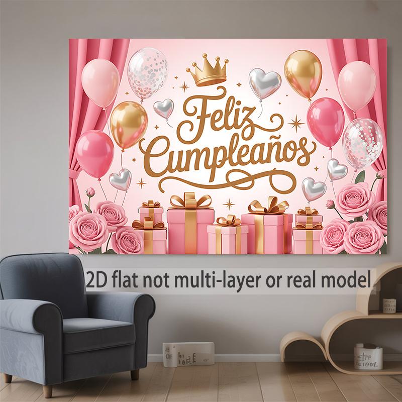 1pc Photography Birthday Background - Polyester Banner