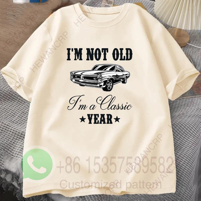 Im Not Old Herren T-Shirt Sommer Trainingsanzug Rundhals Pullover Kurzärmelig Harajuku Baumwoll Sweatshirt Lässig Atmungsaktiv Streetwear