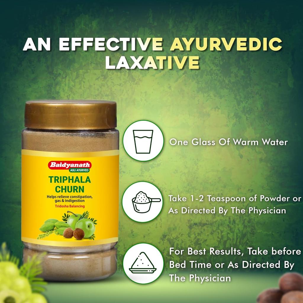 Baidyanath Triphala Churna 500 G X (Pack of 2) | Herbal Digestive Care Powder | Helps Relieve Constipation, Gas, Acidity & Supports Bowel Wellness
