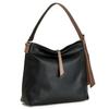 Pragma Women's Tote Bag, Lightweight, Synthetic Leather, Fits A4, B5, and More, Neat Two-Tone Faux Leather (Black)