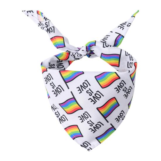 Pet Bandana Triangular Soft Breathable Comfortable Universal Dress Up Washable Rainbow Heart Print Dog Puppy Cat Collar Scarf Bib Pet Supplies