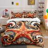 Starfish Pattern Home Decor Set Bedding Set with 1 Duvet Cover 2 Pillowcases Single Double King Queen, Gift