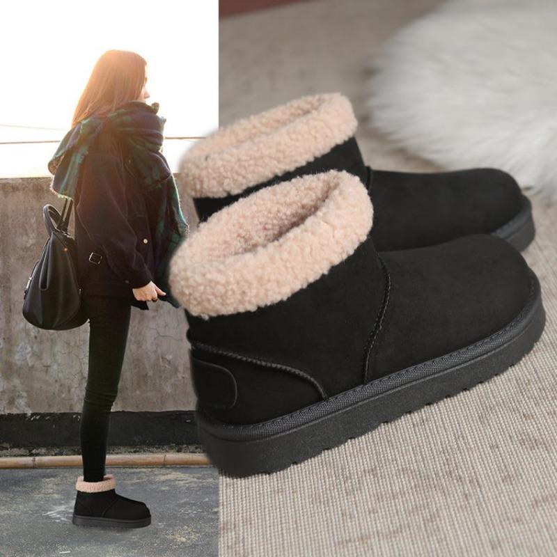 

Модная хлопковая обувь женские флисовые теплые полусапоги хлопковые зимние новые сапоги для снега 36