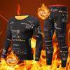 Men's Golden Fleece Thermal Underwear Set - Winter Warm Base Layer with Fashion Print, Crew Neck Long Johns