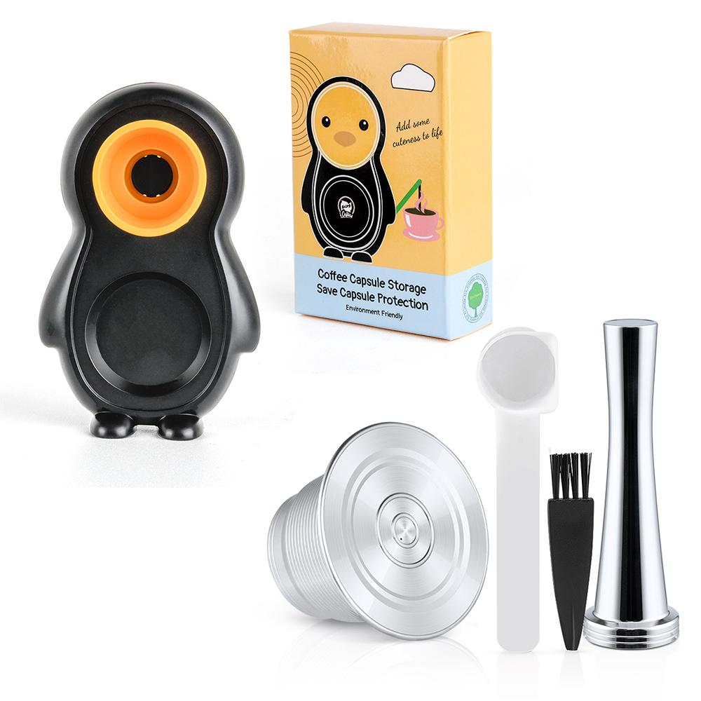 Capsula Caffè Ricaricabile Nespresso Pod Filtro Caffè Espresso in Acciaio Inossidabile con Pressino Capsula Riutilizzabile Articoli per Caffè