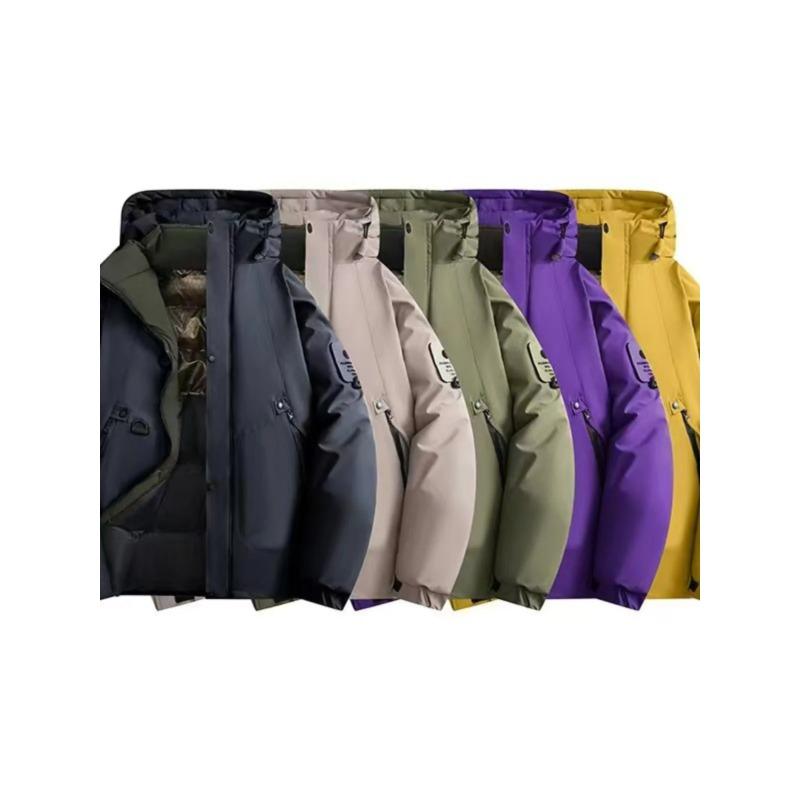 Men's Winter Thiened Cotton Stand Collar Jacket Thick and Loose Down Puffer Bread Sle Coat Warm Urban Casual Long Zipper Coat