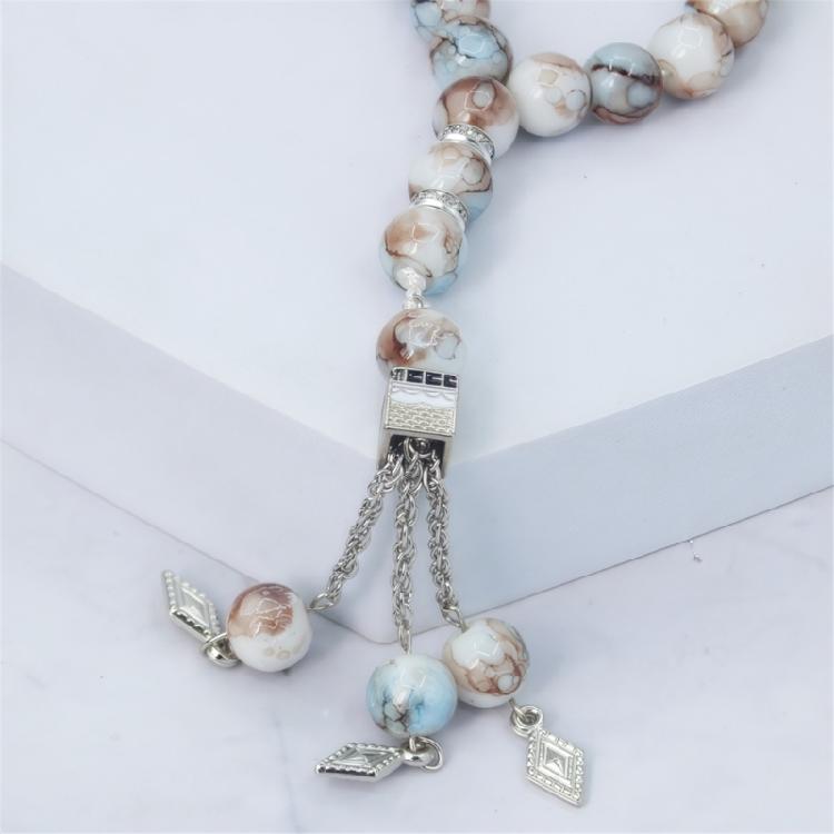 Pulsera de Cristal 33 Cuentas Para Meditación Yoga Y Joyería Elegante Para el Día a Día Ajuste Cómodo Cadena para la Muñeca para Meditación