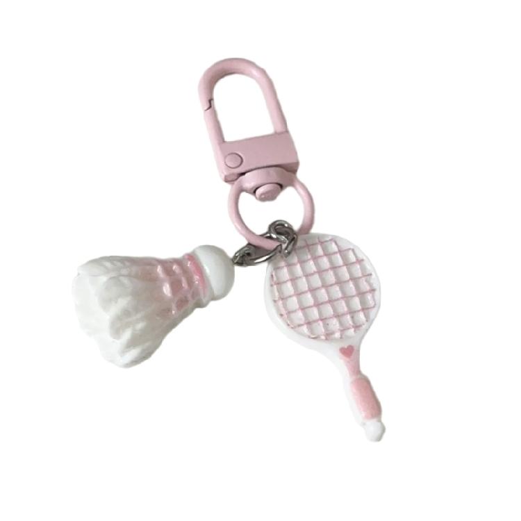 Spielerisches schlägerförmiges Schlüsselanhänger-Anhänger-Harz-Kunststoff-Charm Multifunktionales Zubehör Inspirierendes Geschenk für Sportliebhaber