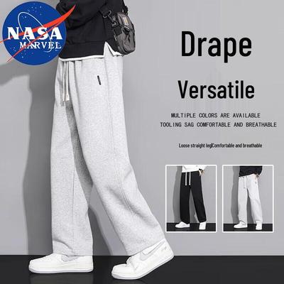 NASA MARVEL Men's American Trend Straight Loose Casual Pants