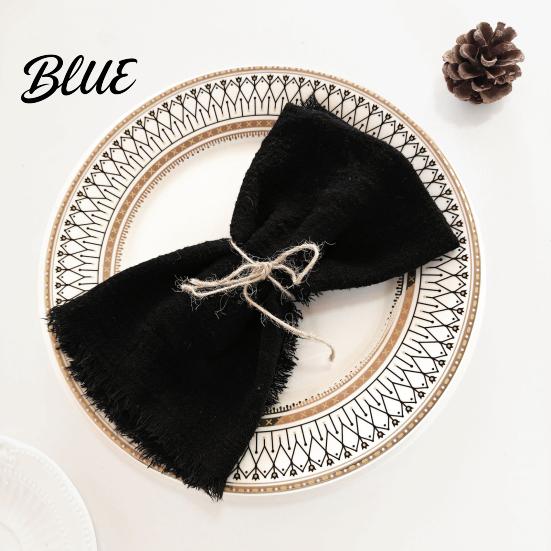 Cotton Fabric Napkins Rustic for Solid Color with Fringe Bohemian Napkin Wedding Cloth Dining Table