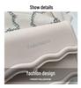 Korean Style Small Square Women's Crossbody Bag - 2025 Solid Color, Wave Pattern, Chain Shoulder, Simple Fashion.