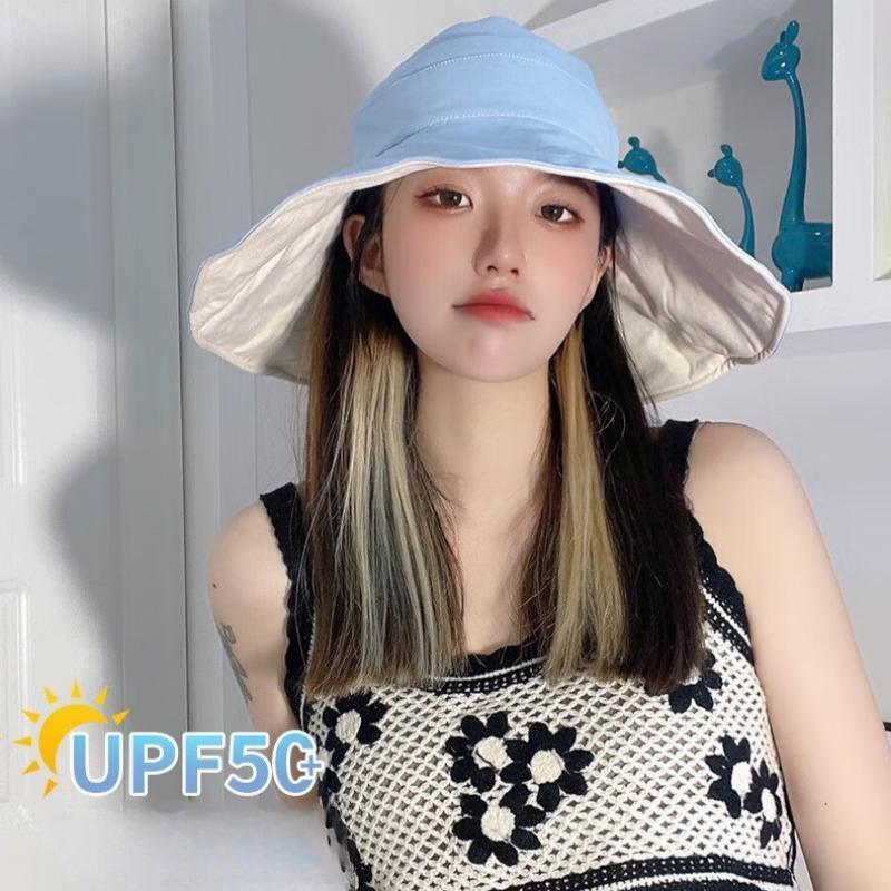 Summer Fishing Hat, Fisherman's Hat, Sunscreen Hat, Beach Hat, Large Brim, UV-blocking Sun Hat, Large Brim Hat - Deep Sea Blue