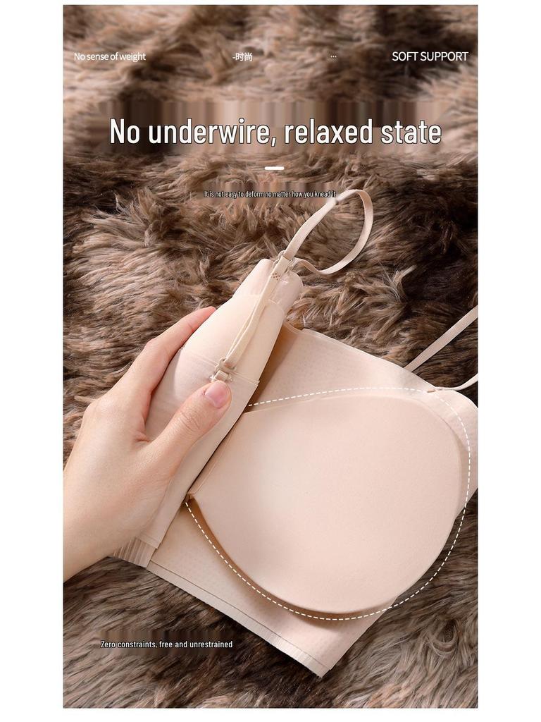 Thin Strap Uplift Bra: Wire-Free Wrap, Beautiful Back, Small Chest Support