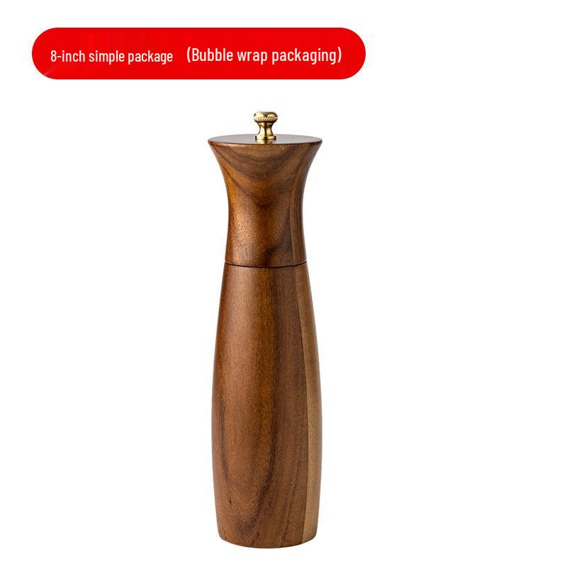 Acacia Wood Pepper and Sea Salt Grinder for Steaks and Western Cuisine
