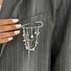Multi-Functional Evil Eye Brooch Chain Tassel Anklet Pant Pin Faux Pearl Adjustable All-Match Gothic Jewelry for Women