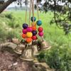 Bohemian Wind Chime 6/8 Bronze Bells Colorful Wood Beads Handmade Boho Hanging Decor Garden Patio Yard Rustic Home Decoration
