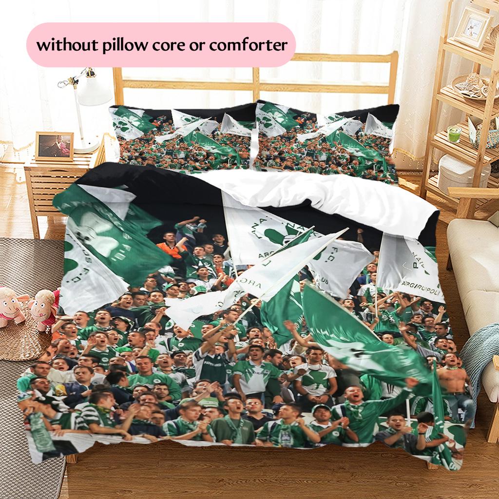 Biancheria da letto con motivo Panathinaikos FC Decorazione per la casa Regalo di compleanno (1 * copripiumino + 2 * federa, senza nucleo)