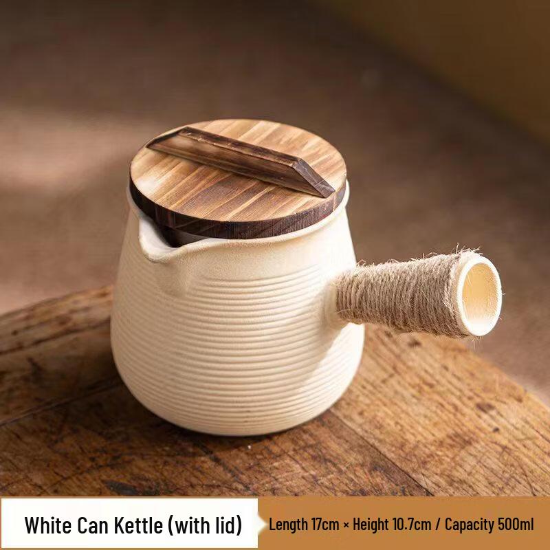 ZISIZ Large Capacity Ceramic Tea Pot with Wooden Lid
