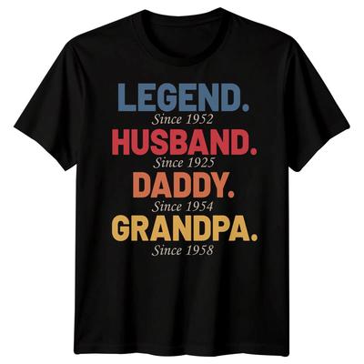 T-shirt Divertente Personalizzata da Uomo Leggenda Marito Papà Nonno Festa del Papà Tee #FD