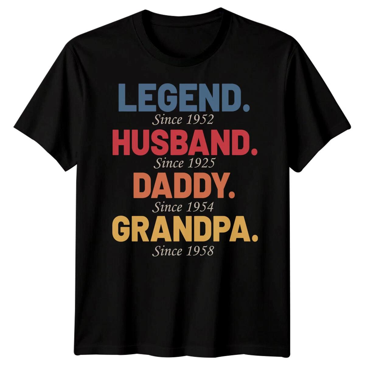 Personalised Mens Legend Husband Daddy Grandpa Funny Fathers Day T-Shirt Tee #FD 4XL