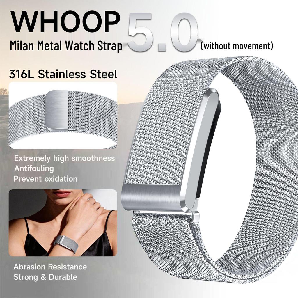 Whoop 5.0 Milan Magnetic Strap Wristband, 316 Metal, Universal Design for MG/LIFE Cross-Border.