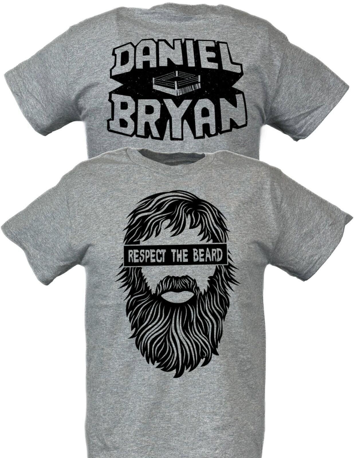 Daniel Bryan Respect the Beard Mens Gray 100% Cotton T-shirt Mens Tees Top S