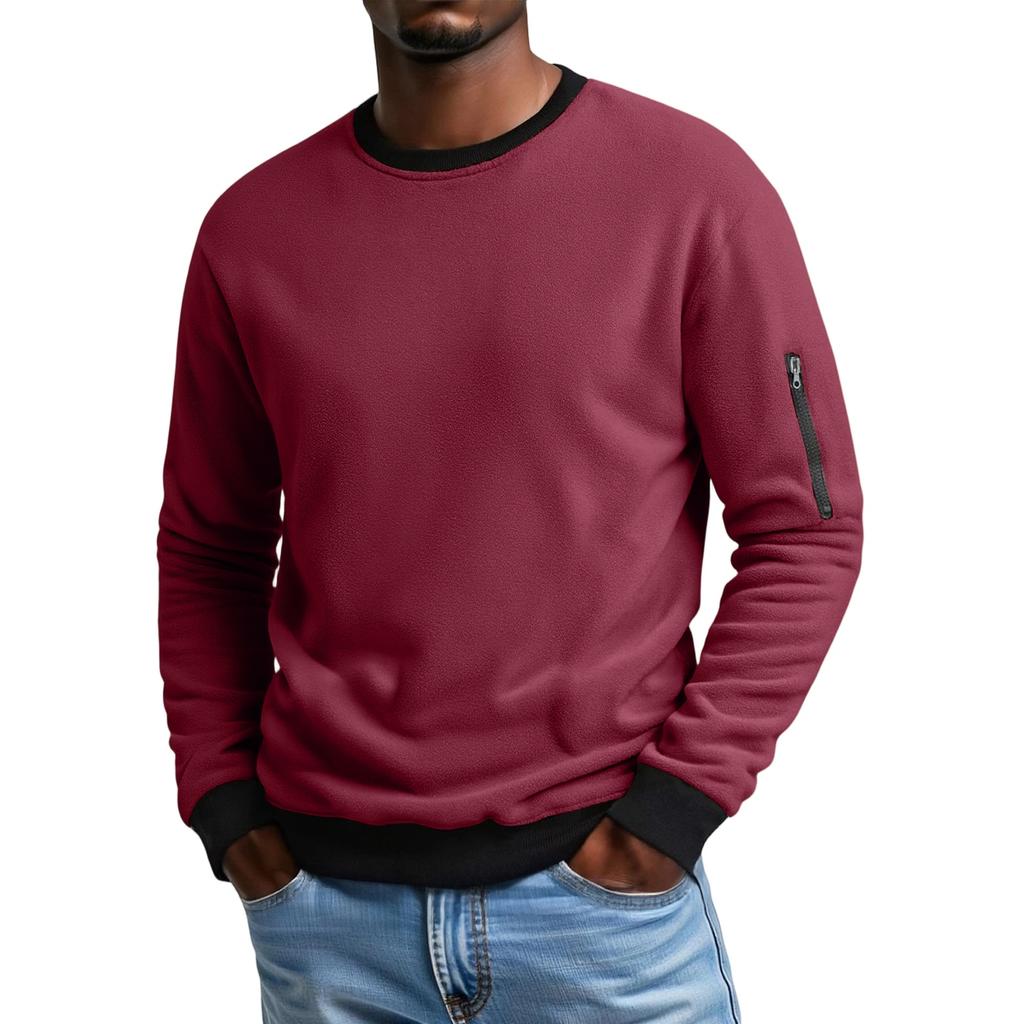 Men'S  Outdoors Leisure Trend Versatile Round  Neck Long  Sleeves T,Shirt