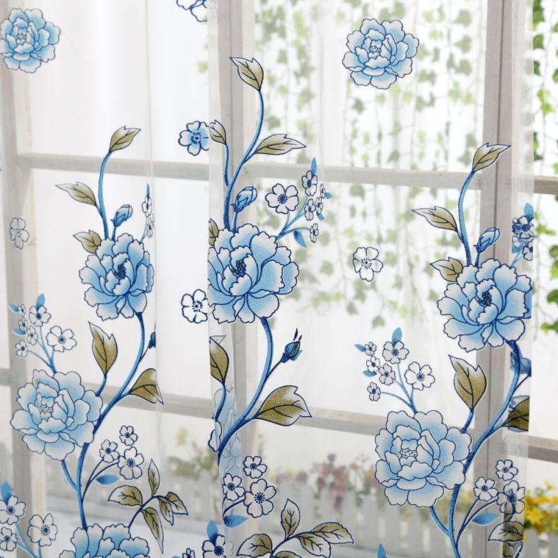 1PC Tulle Curtain For Bedroom Kitchen Kids Room Decoration Louver Window Treatments Romantic Butterfly Pattern Sheer Drape